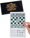WE Games Mini Magnetic Travel Chess Set - 6-Inch Foldable Board with Durable Vinyl Pieces & Extra Queens- Indoor & Outdoor Magnetic Chess Game - Gold