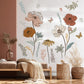 Large Boho Flower Wall Decals, Floral Grass and Butterfly Wall Stickers for Bedroom Living Room Decor Gifts for Mom