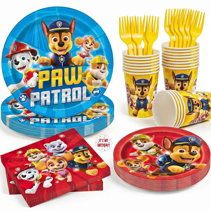 Unique Paw Patrol Birthday Decorations - Complete Party Tableware Set