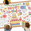 Hayfige Happy Birthday Giant Coloring Tablecloth Poster for Kids - 30 x 72 Inch Versatile Birthday Activity Paper Banner Poster Table Cover Crafts