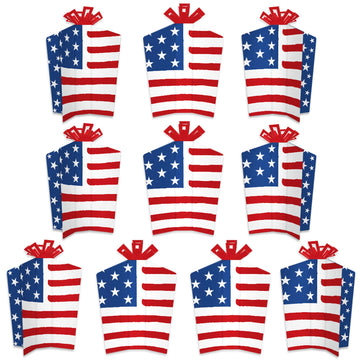 Big Dot of Happiness Stars and Stripes - Table Decorations - Memorial Day, 4th of July and Labor Day USA Patriotic Party Fold and Flare Centerpieces