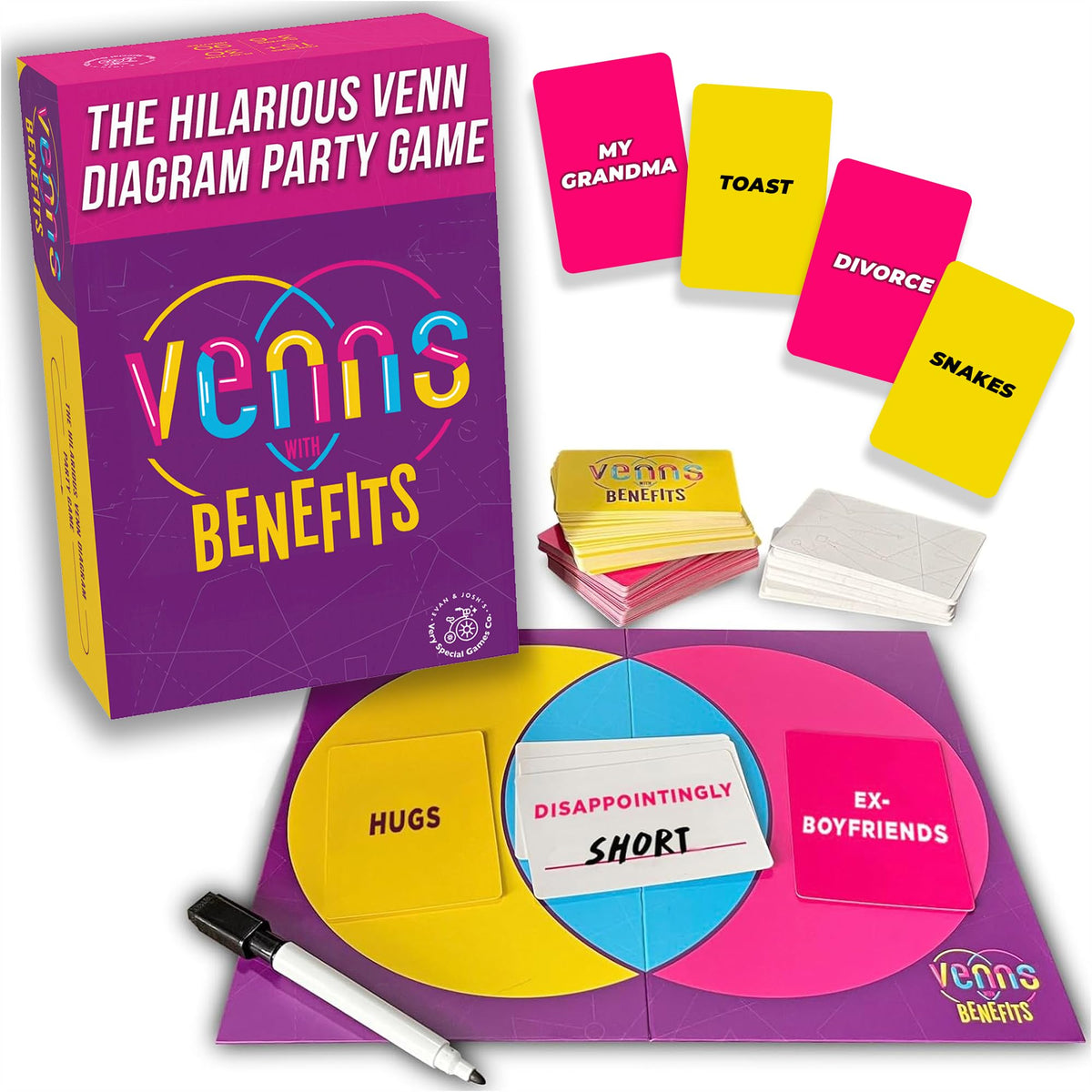 VENNS WITH BENEFITS - Fun Board Game About Venn Diagrams for 3+ Players