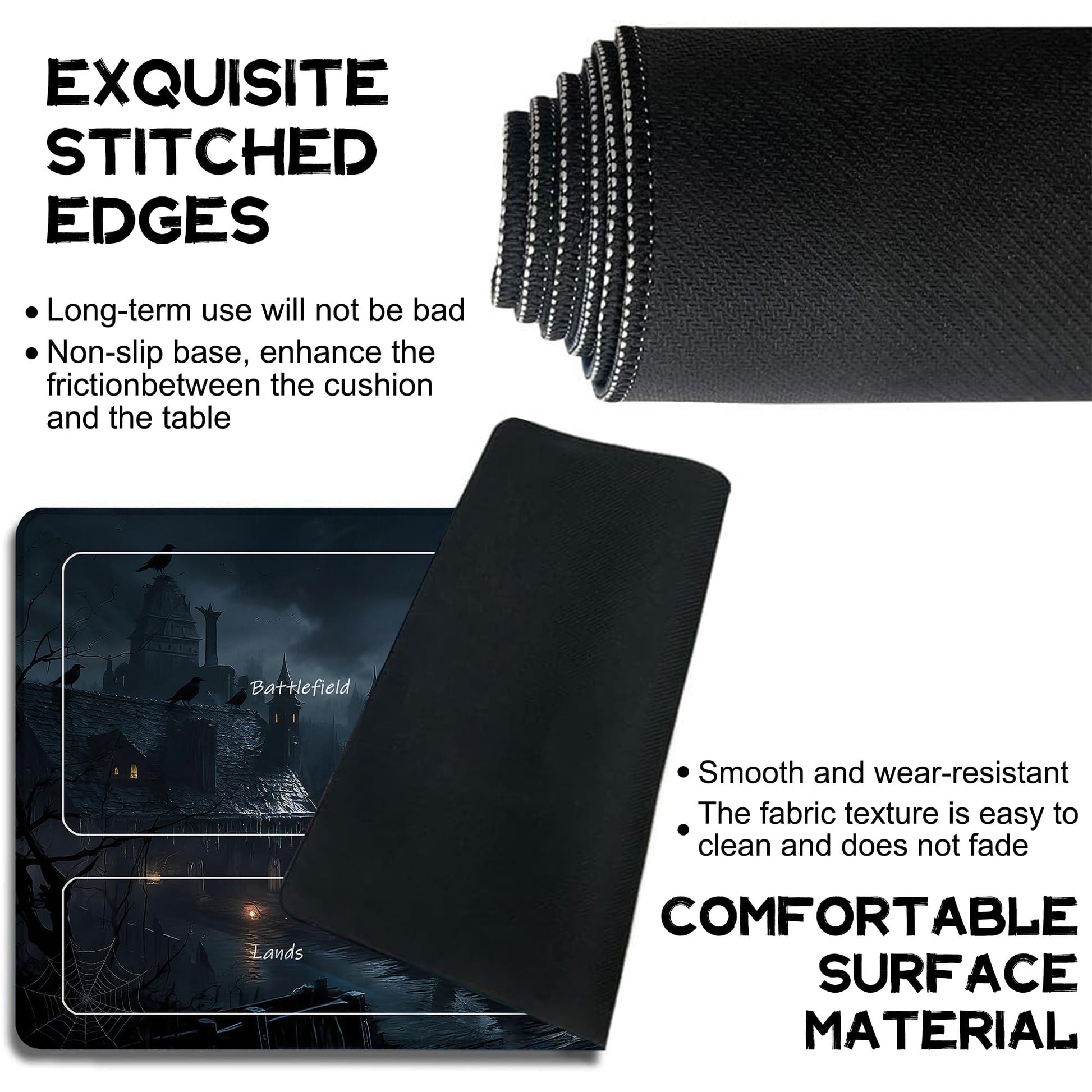 for MTG Playmat 24 x 14 Inches Fantasy Castle Magic Play Mat Card Game Mat for Magic The Gathering TCG PTCG Playmat with Free Storage Bags Non-Slip
