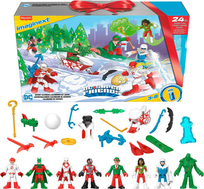 Fisher-Price Imaginext DC Super Friends Advent Calendar, Christmas Toy with 24 Figures & Accessories for Preschool Kids Ages 3+ Years