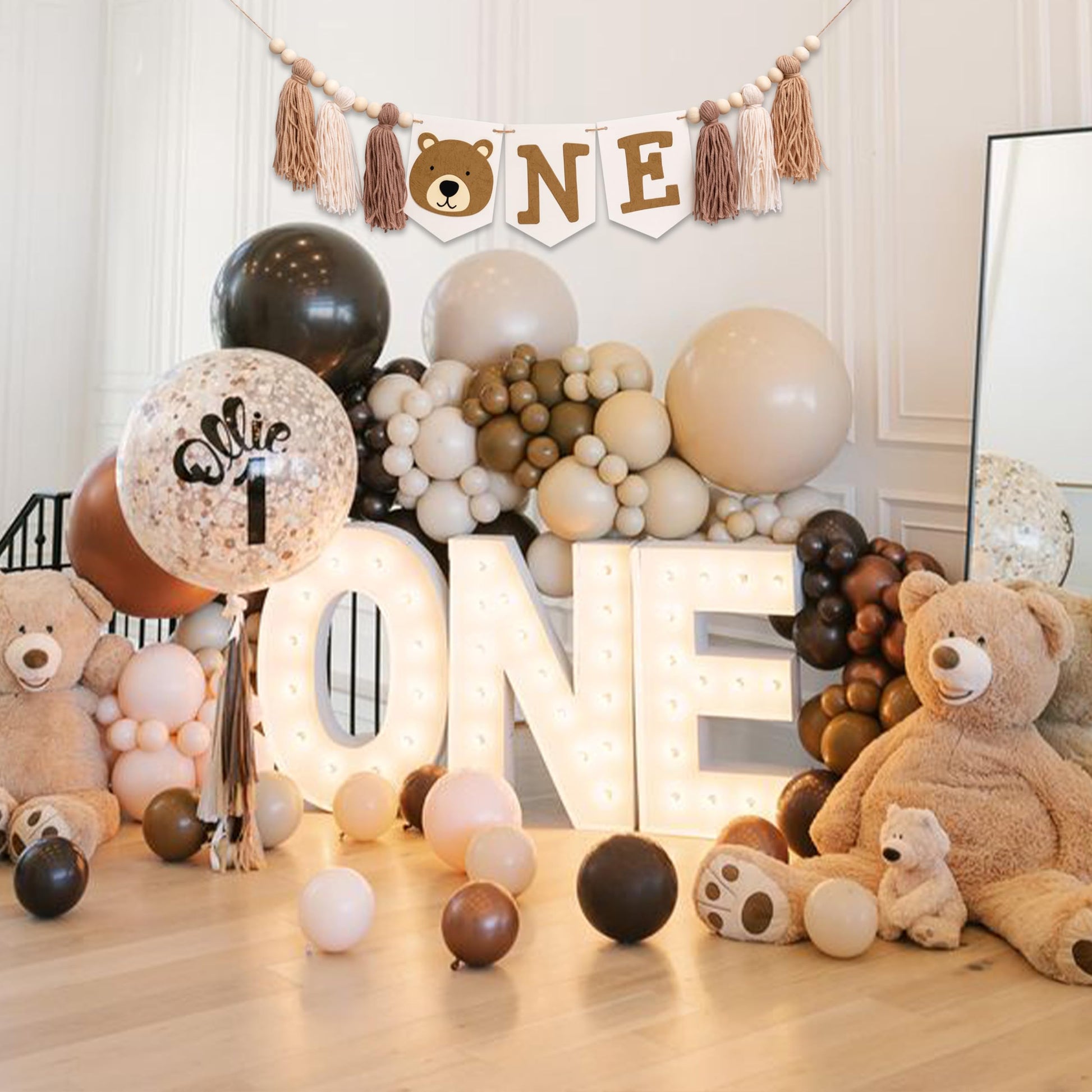 CIEQR Bear Highchair Banner 1st Birthday
