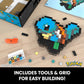 Mega Pokémon Squirtle Construction Set, Articulated Figure, Retro Pixelated Style, 6 inches, Wall or Table Decoration, 367 Pieces, Collectible
