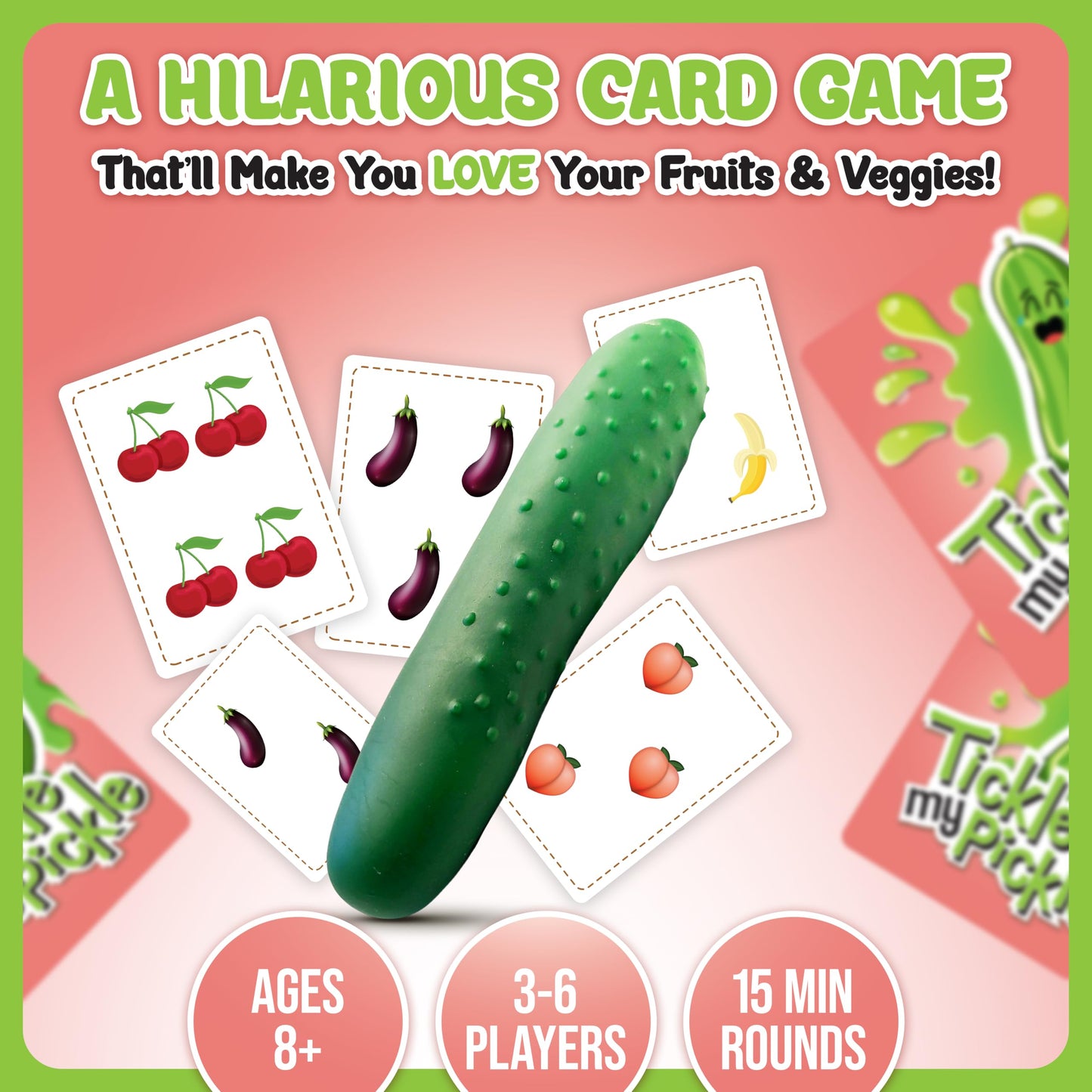 Tickle My Pickle: Hilarious Family Card Game for Kids & Adults - Fast-Paced Fruit & Veggie Fun!