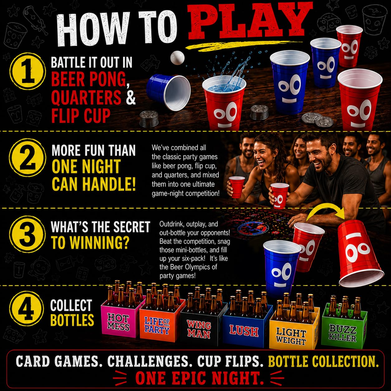 DRINK-A-PALOOZA: The Monopoly of Drinking Game | The Party Board Game that Combines Beer Pong, Flip Cup, Kings Cup, Drinking Card Games & More Fun