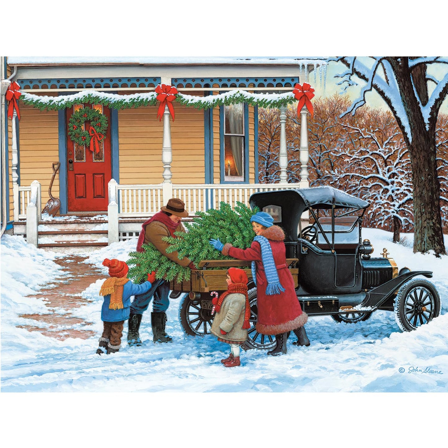 Bits and Pieces - 500 Piece Jigsaw Puzzle for Adults - 18" x 24" - Making Memories - 500 pc Christmas Winter Jigsaw by John Sloane