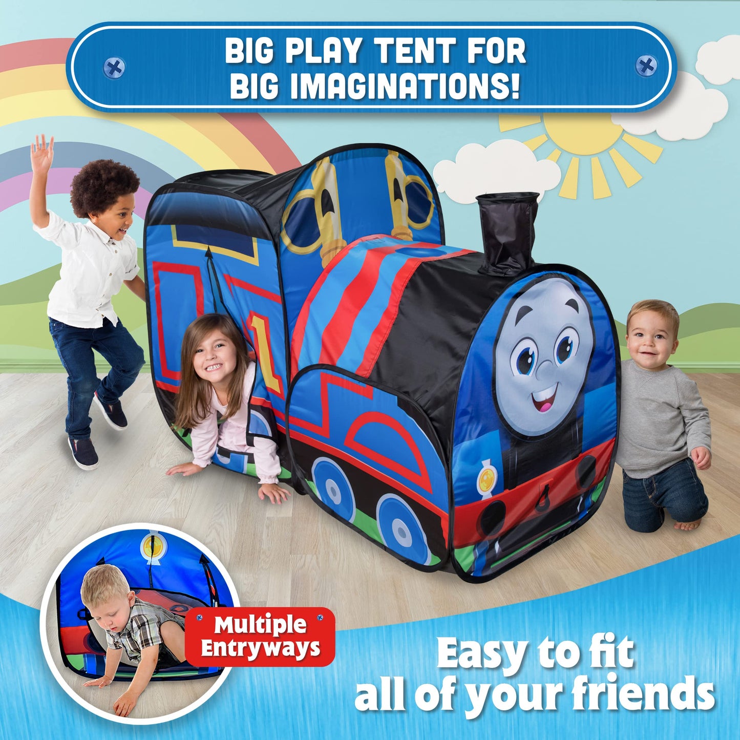 Sunny Days Thomas Pop Up Tent - Indoor Playhouse, Folds Flat - Ages 3+