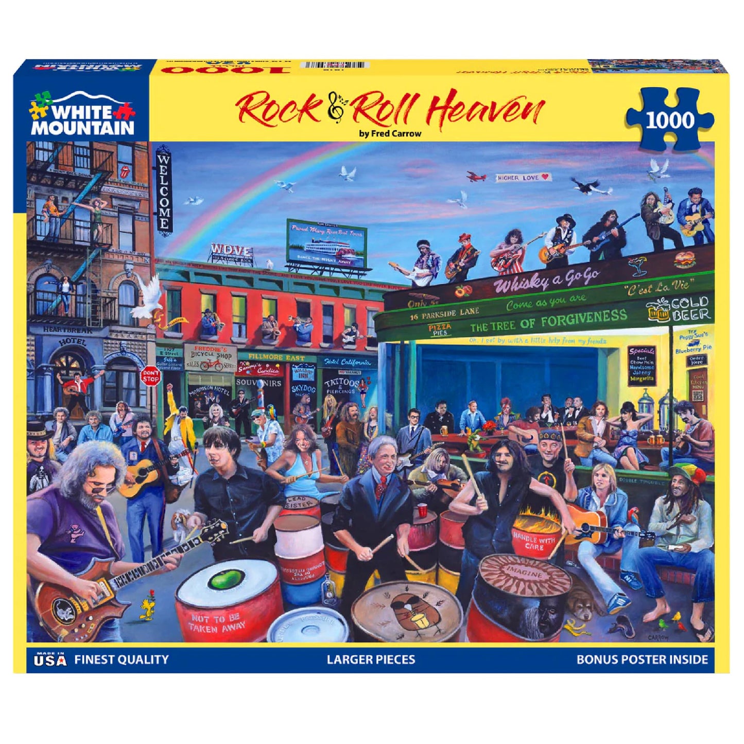 White Mountain 1000 Piece Jigsaw Puzzle Fun Music, Rock and Roll Heaven