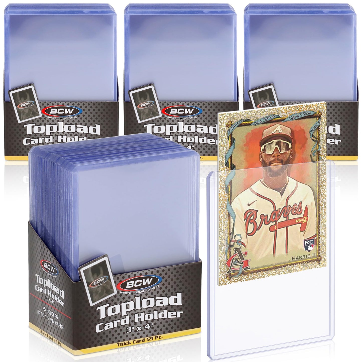 BCW 59 PT Thick Card Top Loaders | Protective Thick Toploaders for Trading Cards Up to 59PT | Rigid Card Toploader for Memorabilia & Collectibles |