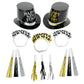 4E's Novelty 20 Pcs New Years Eve Party Supplies 2026- Includes 5 Black Gold New Years Eve Hats, 5 Tiaras, & 10 New Years Eve Noise Makers, Happy New