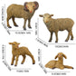 JOKFEICE Animal Figures 4pcs Plastic Sheep Family Animals Action Model Science Project, Learning Educational Toys, Birthday Gift, Cake Topper,