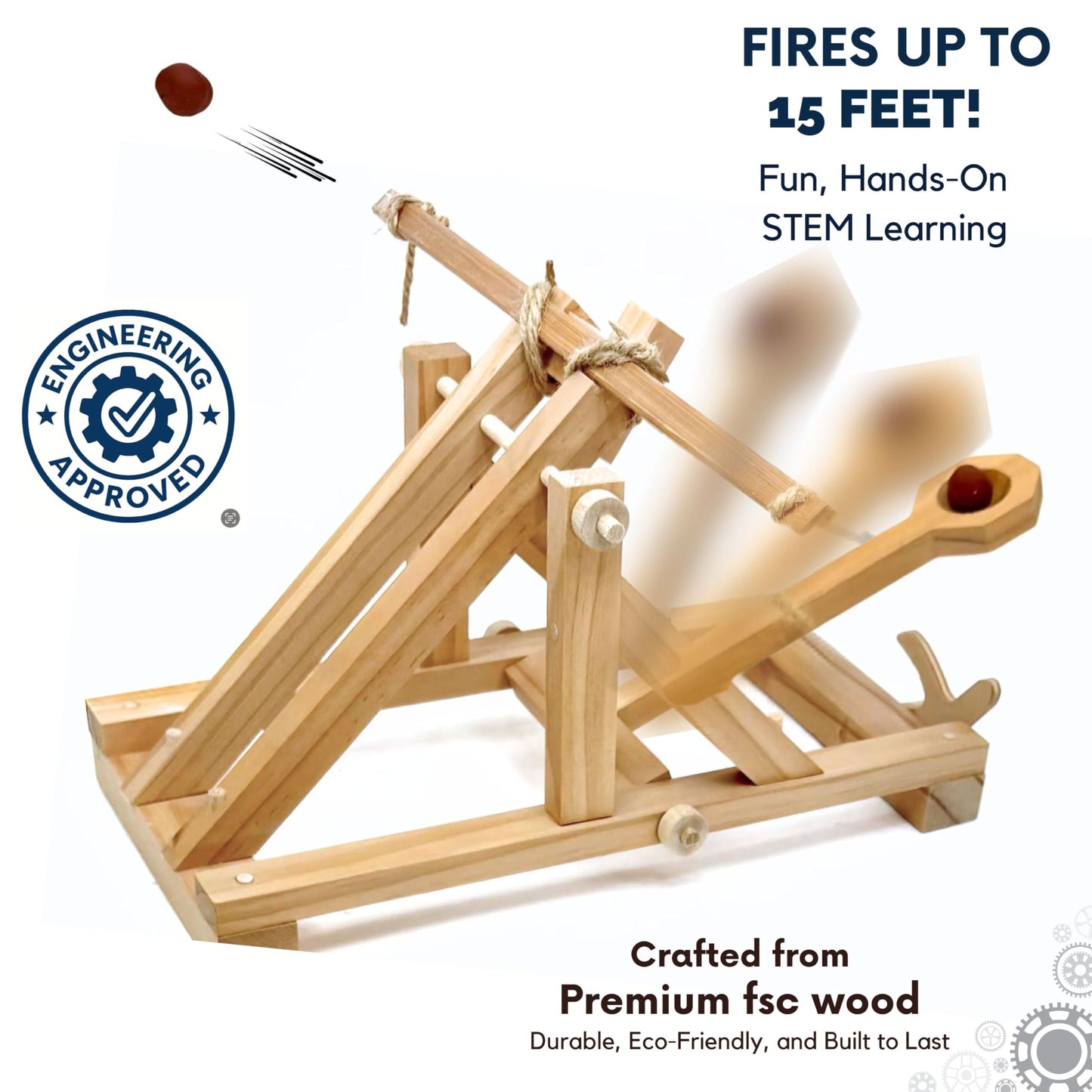 Pathfinders Stem Kits Roman Catapult STEM Educational Wooden Kit