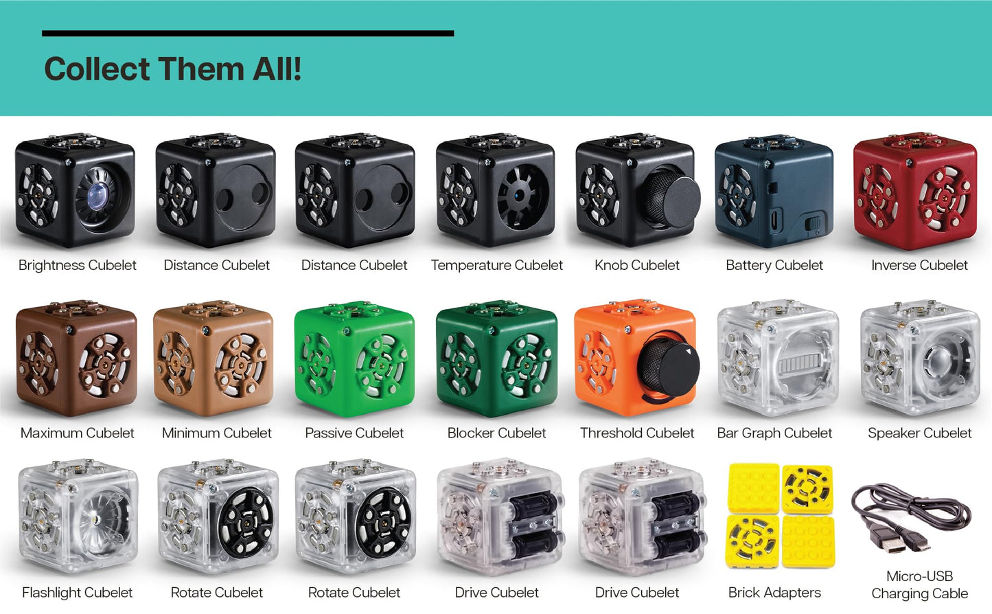 Modular Robotics Cubelets Robot Blocks - Cubelets Drive Robot Cube for Home Robotics STEM Kit - Ages 4+