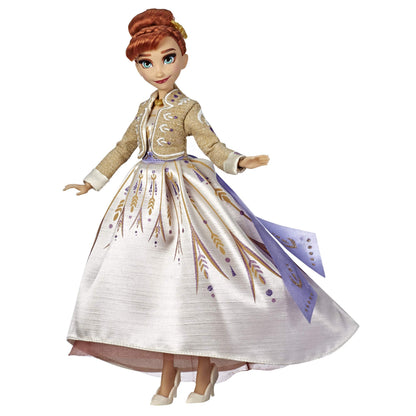 Disney Frozen Arendelle Anna Fashion Doll with Glittery White Travel Dress Inspired by Frozen 2 - Toy for Kids Ages 3 & Up
