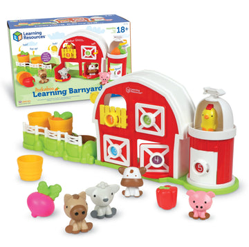 Learning Resources Peekaboo Learning Barnyard Playset - Farm Animal Toys, Montessori Toddler Toys, Imaginative and Fine Motor Skills, Counting Skills