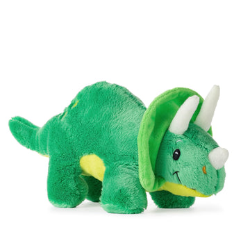 The Petting Zoo Baby Triceratops Stuffed Animal Plushie, Dinosaur Animals, ZOOLOGEE Green Dinosaur Plush Toy 11 inches