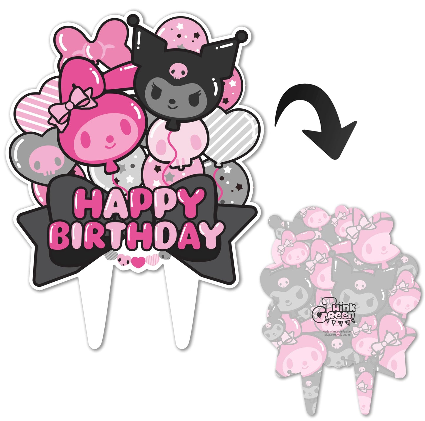 Kuro Melody Birthday Cake Topper Girls Party Decorations