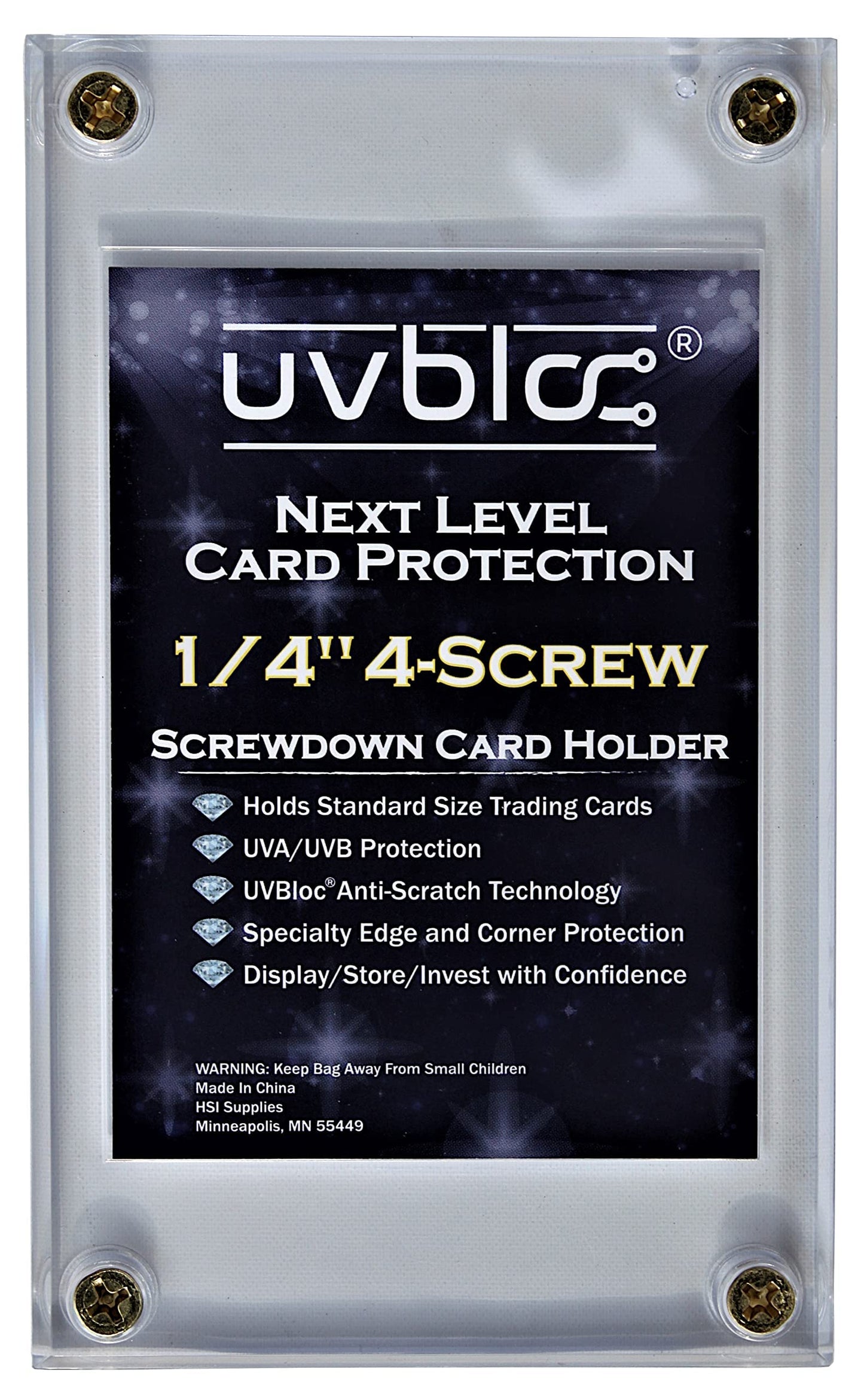 UVBLOC Baseball Card Holder Cases (5 Pack) Protectors Hard Plastic Screw Down 35pt Sleeves for Trading Football Basketball Sports Cards