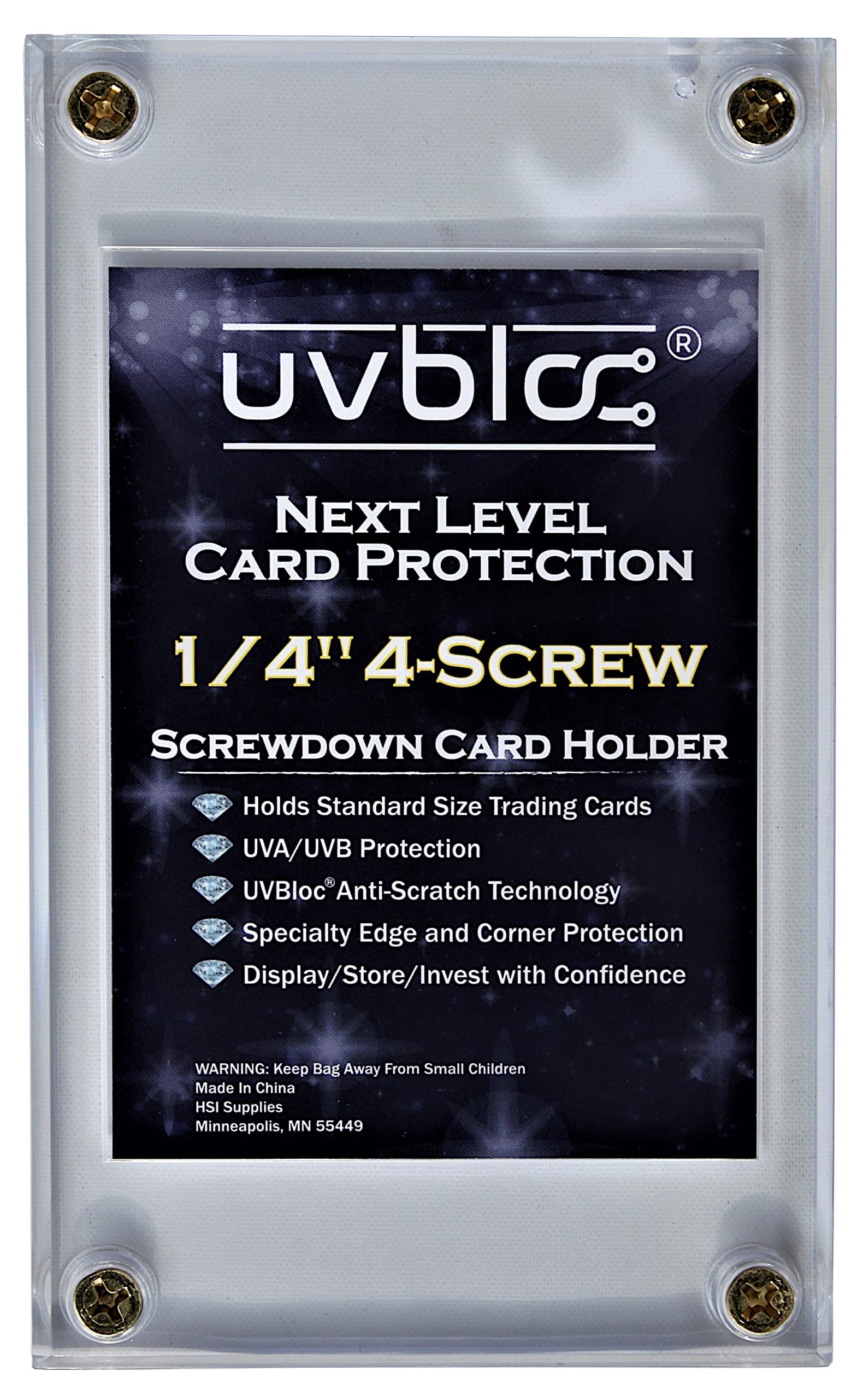 UVBLOC Baseball Card Holder Cases (5 Pack) Protectors Hard Plastic Screw Down 35pt Sleeves for Trading Football Basketball Sports Cards