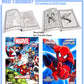 Marvel Superheroes Avengers, Spiderman Ultimate Fun Arts Crafts Coloring and Activity Sticker Books Gift Set, Perforated Paper - Healthy Educational