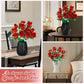 eafzv Roses Flower Bouquet Kit, Red Rose Building Flower Bouquet Kit for Adults & Kids, DIY Artificial Flowers Set for Home Decor, Botanical