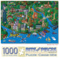 Bits and Pieces - 1000 Piece Jigsaw Puzzle for Adults - Boston City View - Charles River Jigsaw Puzzle by Artist Joseph Burgess, Completed Puzzle
