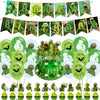 Frog Party Decorations,Kermit Frog Birthday Party Supplies Includes Banner- Cake Topper - 24 Cupcake Toppers - 18 Balloons