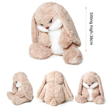 Magic Lion 19.6 inch Bunny Stuffed Animals, Soft & Cute Rabbit Plush Toys, Grumpy Bunny Plush, Rabbit Stuffed Animal, Perfect for a Gift (Brown)