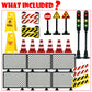 Pasacho City Road Signs Bricks Accessories, Construction Site Street Signs, Mini Traffic Cones & Crosswalk Signal Toys for Kids Building Blocks Toys
