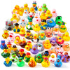 JOYIN 30 Pcs Rubber Ducks, Random Assortment Ducks Bulk with Mesh Carry Bag, Mini Rubber Duckies for Baby Bath Toys, Kids Toddler Summer Pool Toys