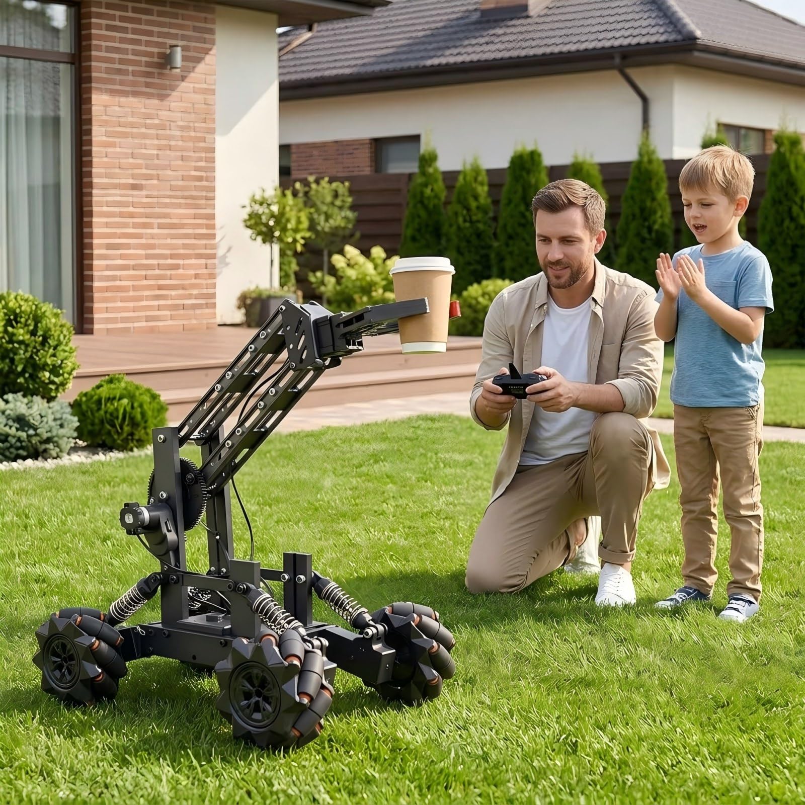 VANLINNY Robotic Arm Kits, DIY Educational Building Set with 4 DOF, Remote Control Toy Set for Boys and Girls 8-14, Science Entry-Level for School