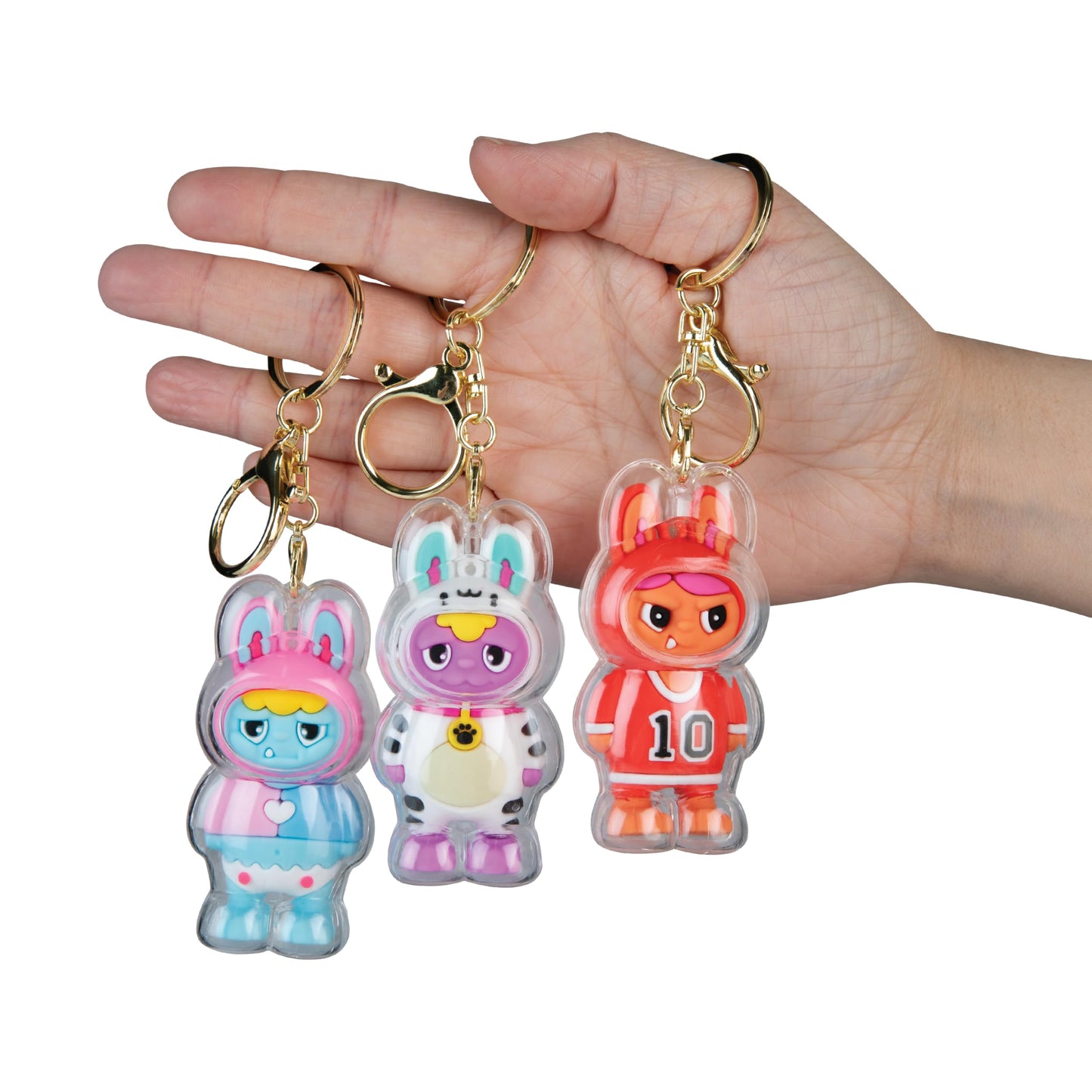 ORB Cuties Keychain Charms Assorted Blind Box Series 2-1 Individual Bubble Keychain Toy - Collectible Themed Animal Figure Charms for Backpacks, Keys