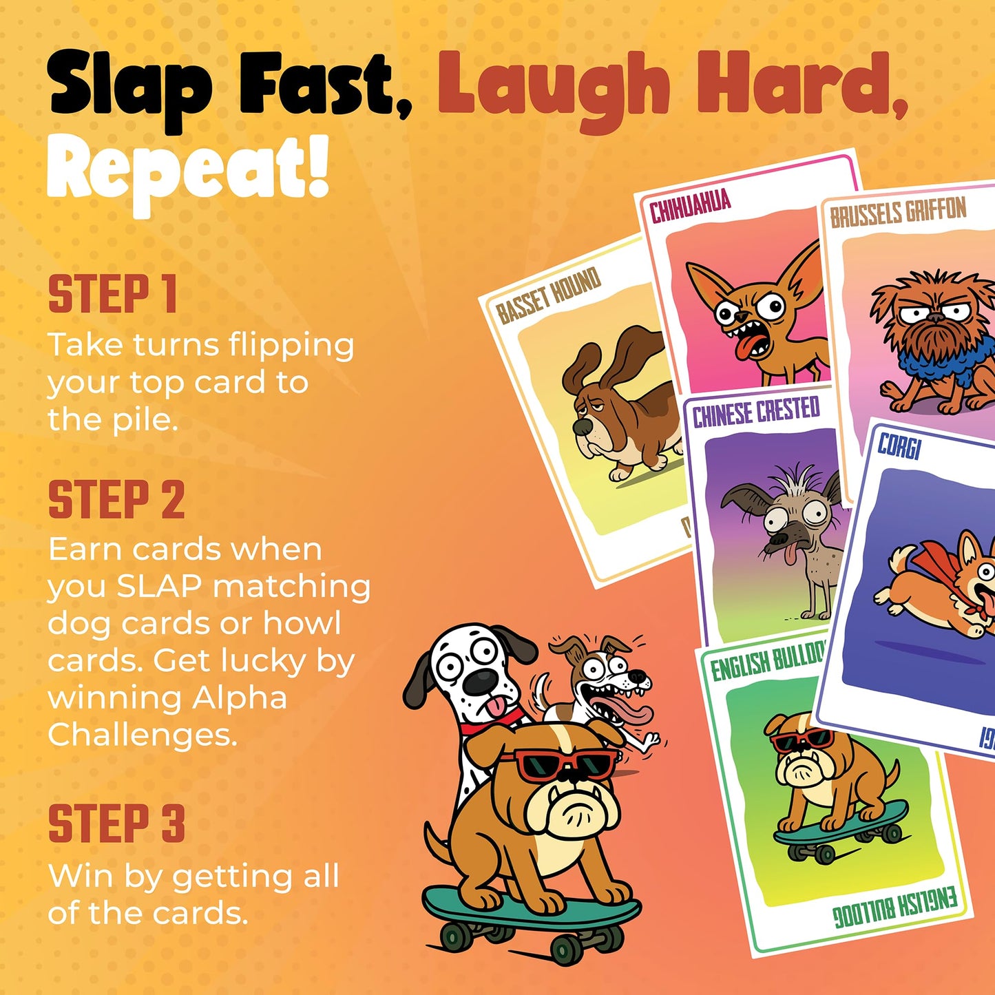 DR DINGUS Alpha Dog - Fast Slap Card Game - 2-6 Players - Ages +7-15 Minutes to Play - High Stakes - Party, Family Night, Kid and Adult