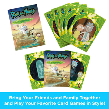 Aquarius Rick and Morty Playing Cards Standard Size - Themed Novelty Deck with 52 Unique Sci‑Fi Designs - Collectible Merchandise Gift for Teens