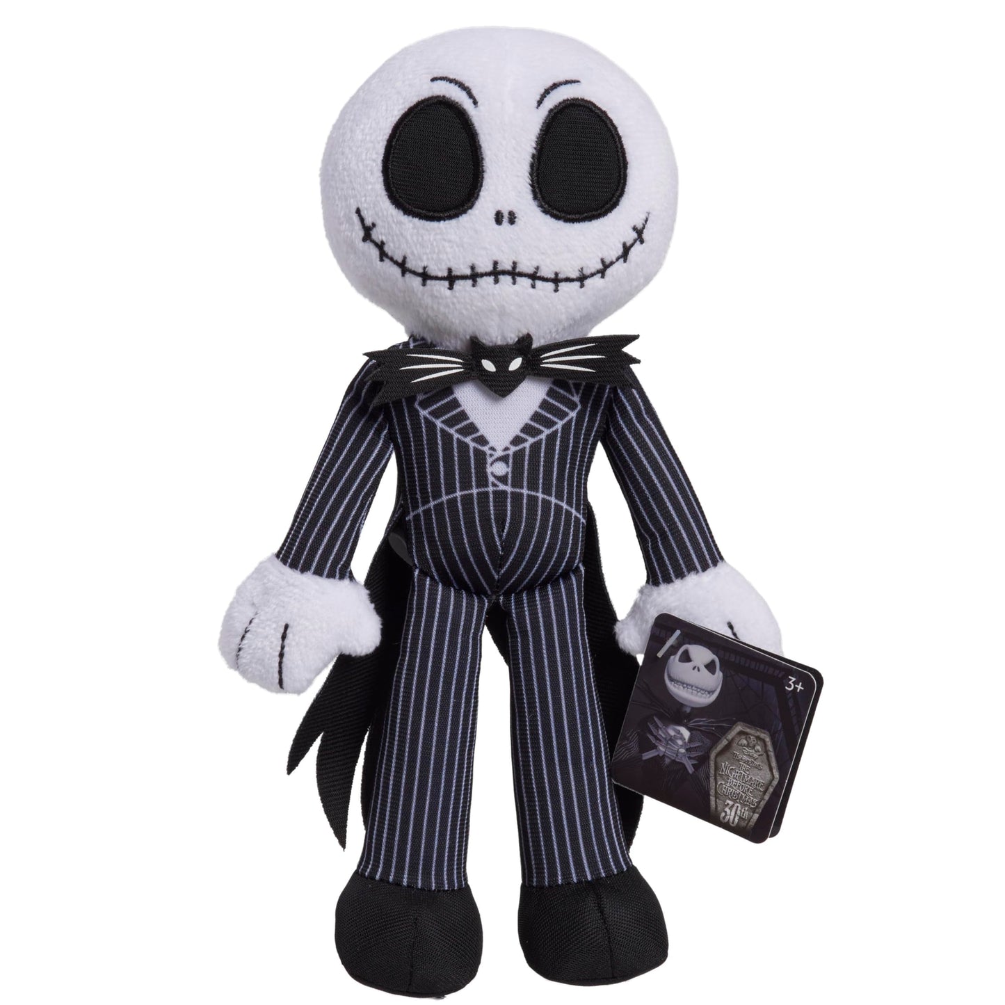 Disney Tim Burton's The Nightmare Before Christmas Small 8.5-inch Plush Jack Skellington Stuffed Animal, Kids Toys for Ages 3 Up by Just Play