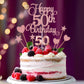 Lecferrarc 50th Birthday Cake Decorations, 50th Birthday Candles Cake Numeral Candles and Glitter Happy 50th Birthday Cake Toppers Set for Birthday
