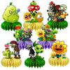 8Pcs Plants Table Centerpiece Birthday Party Supplies Double Side Table Decorations for Plants Themed Party Decorations