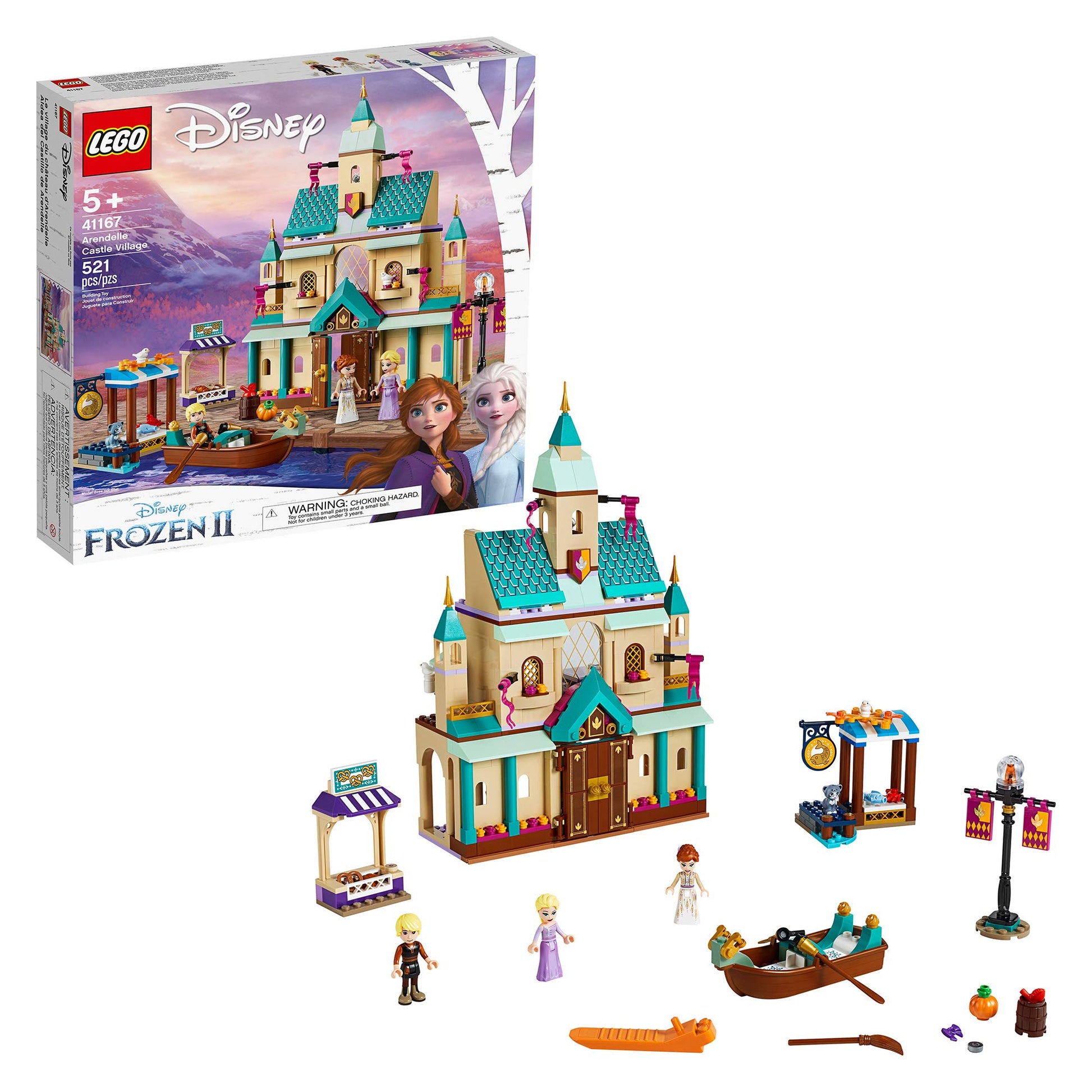 LEGO Disney Frozen II Arendelle Castle Village 41167 Toy Castle Building Set with Popular Frozen Characters for Imaginative Play (521 Pieces)