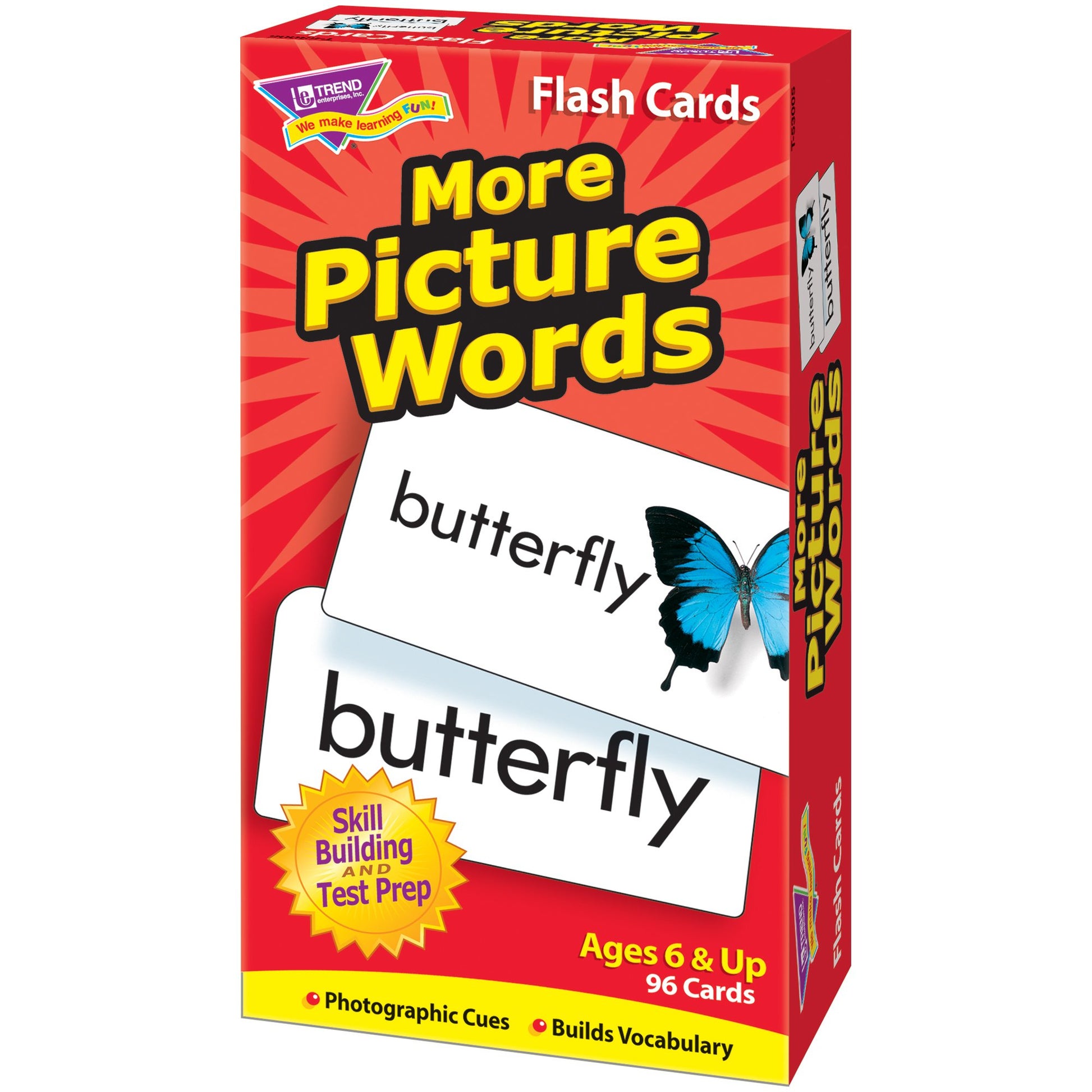 Trend Enterprises: More Picture Words Skill Drill Flash Cards, Great for Skill Building and Test Prep, Photo Cues, Builds Vocabulary, 96 Cards