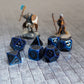 Metal Dice Metallic Dice Games Poly Set Blue w/Black Enamel (7)