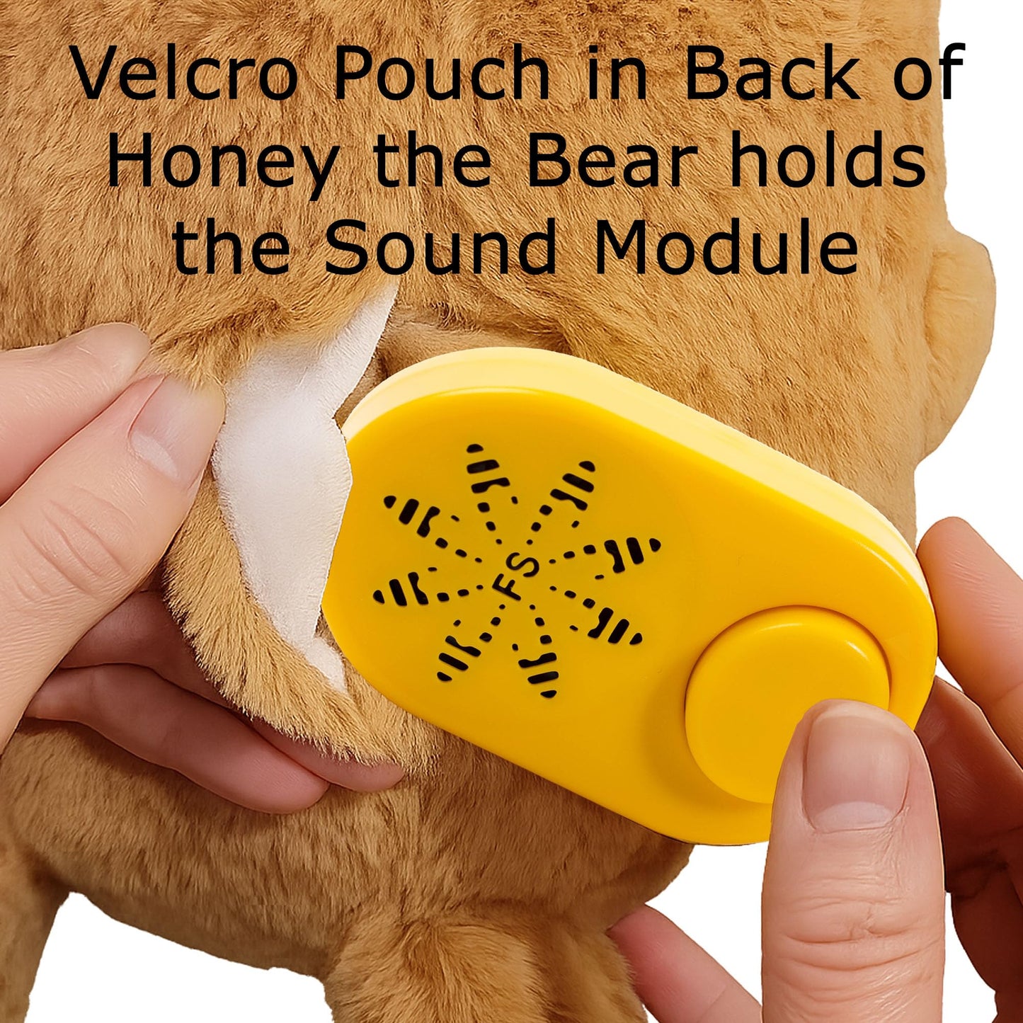 Friendly Songs Singing Bear - 19" Singing Stuffed Animal Named Honey the Bear Comes with a Sound Module which Holds 2 Hours of MP3 Audio