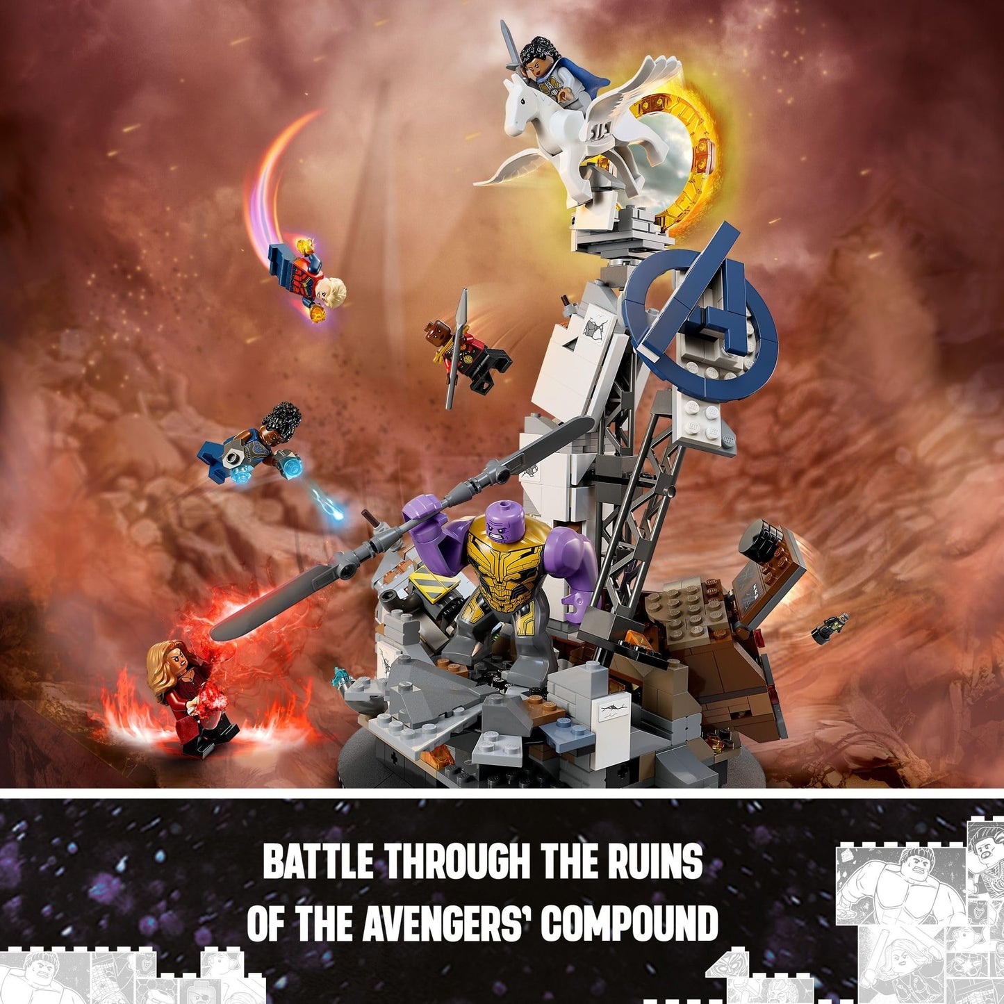 LEGO Marvel Endgame Final Battle 76266 Avengers Model for Build and Display, Collectible Playset with 6 Minifigures Including Captain Marvel, Idea for