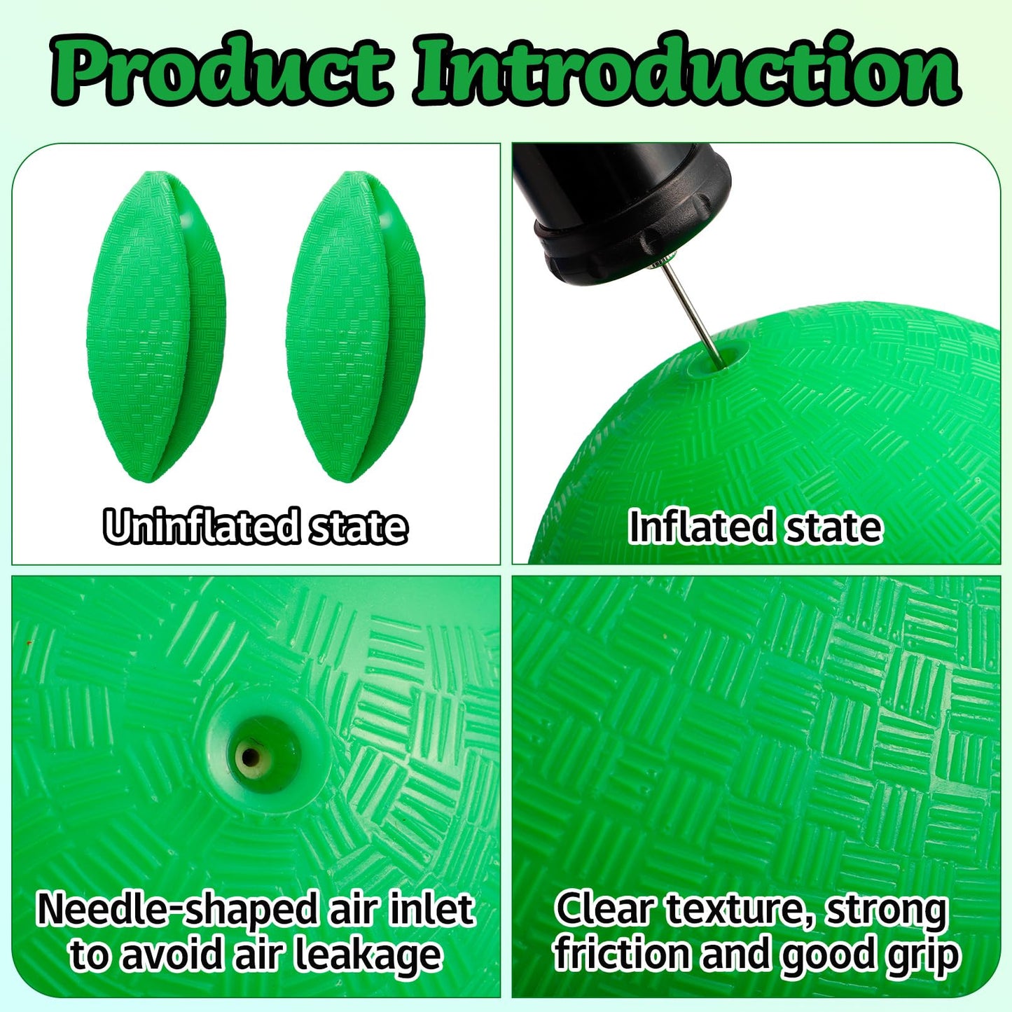 CACASO 24 Pieces Dodgeball Playground Ball Kickball, Dark Green