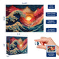 Great Wave (#2) - 1000 Piece Jigsaw Puzzle for Adults | Premium European Blue Board | Satin Low-Glare Finish | Ribbon Cut | Bonus Poster |