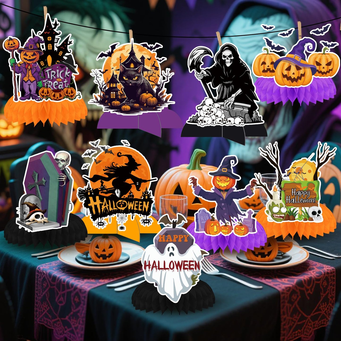 9 Pcs Halloween Centerpieces for Tables Halloween Table Decorations Halloween Party Decorations Halloween Decorations Halloween Birthday Party