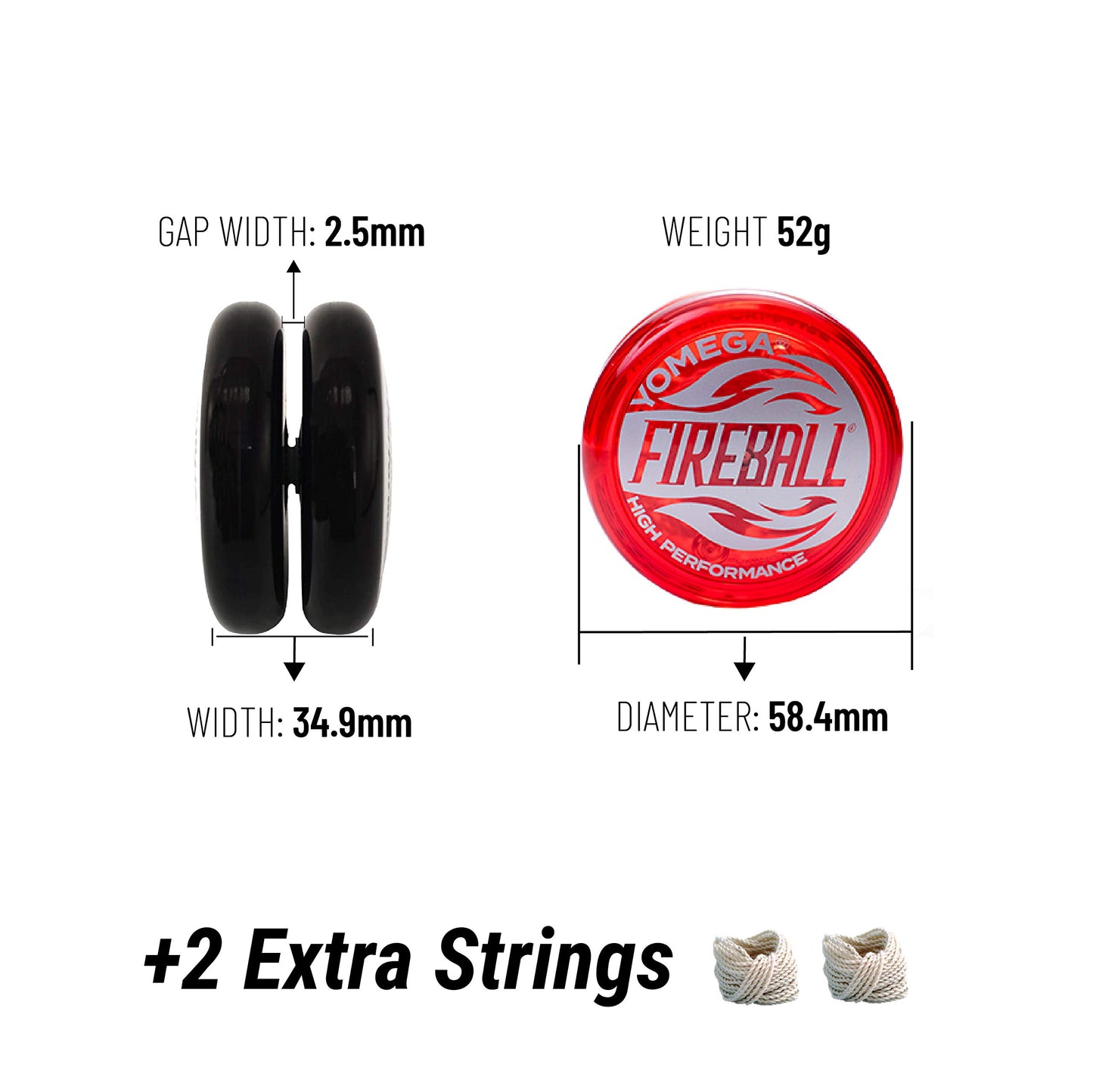 Yomega Fireball YoYo -HIGH Performance Responsive Transaxle Yoyo, Great for String Tricks for Advance Players to Perform Like Pros + Extra 2 yo yo
