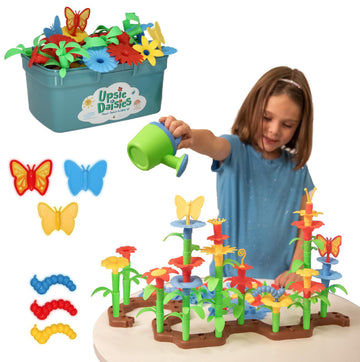 MindWare Flower Building Toy Set for 3 4 5 6 7 Year Old Girls and Boys, Preschool and Kindergarten STEM Educational Building Toys for Kids Ages 4-8